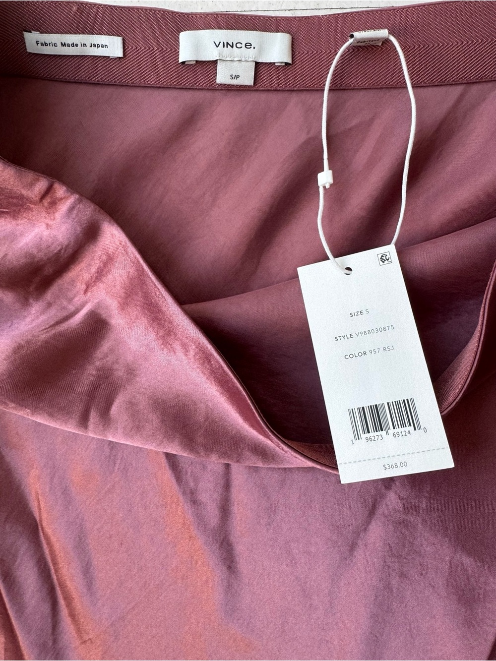 Vince Satin Midi Slip Skirt in Dusty Rose size S - Picture 6 of 14
